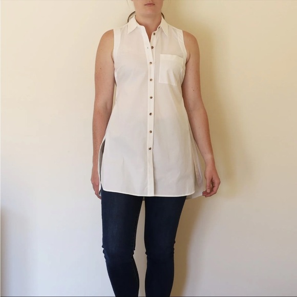 Maeve by Anthropologie Maeve Sleeveless Tie Button Down Tunic Size 0 - Picture 5 of 12